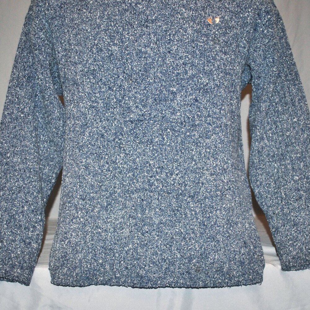 Vintage Ocean Pacific Sweater Size XL Blue & White Knit Roll Neck Pullover - Picture 5 of 12
